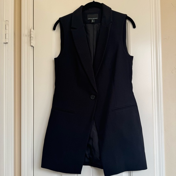 Cynthia Rowley Black Sleeveless Blazer Vest Size S - Picture 5 of 10